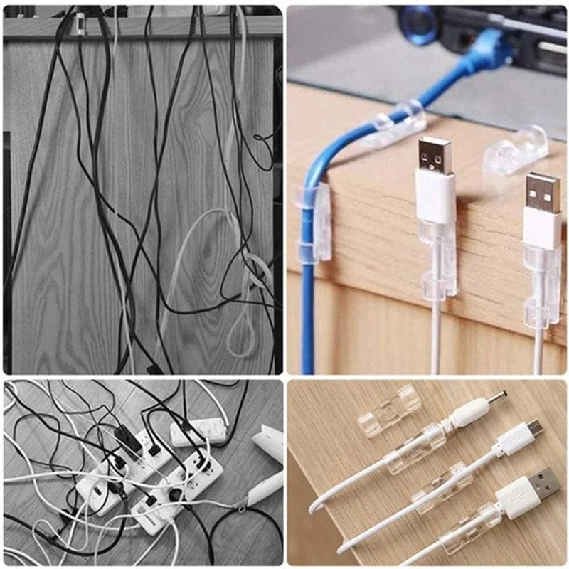 20 Stück Kabelclips Organizer Drop Wire Halter Kabelmanagement Selbstklebender Kabelmanager Feste Klemme Drahtwickler
