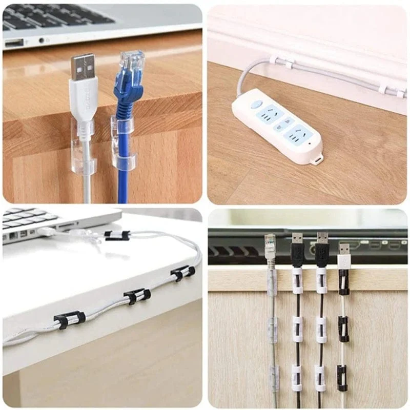 20 Stück Kabelclips Organizer Drop Wire Halter Kabelmanagement Selbstklebender Kabelmanager Feste Klemme Drahtwickler
