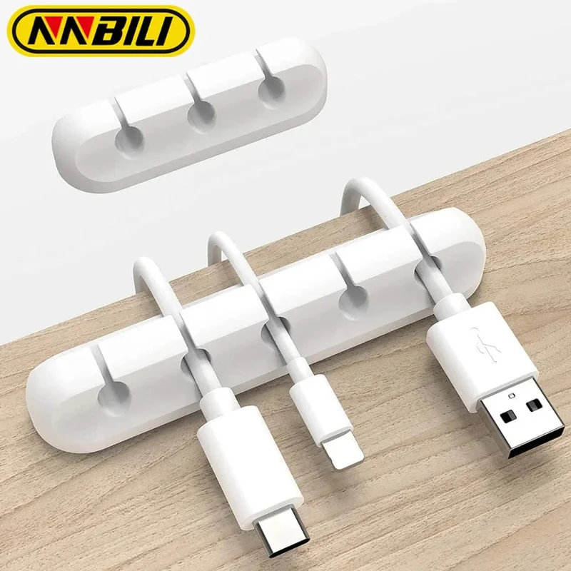 NNBILI Kabelhalter-Clips, Kabel-Organizer, Silikon, USB-Kabelaufwickler, Management-Clips, selbstklebend für Maus, Tastatur, Headset