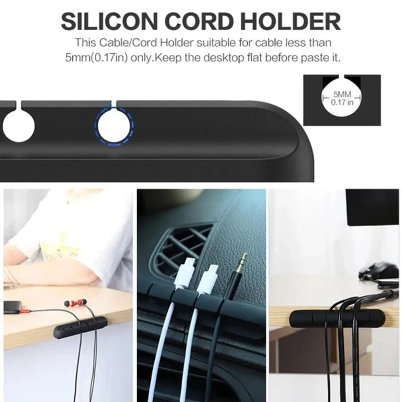 NNBILI Kabelhalter-Clips, Kabel-Organizer, Silikon, USB-Kabelaufwickler, Management-Clips, selbstklebend für Maus, Tastatur, Headset