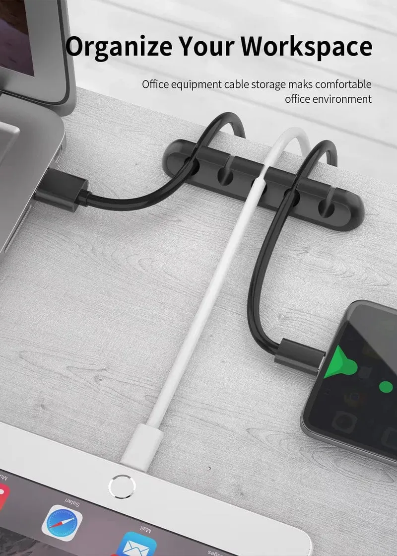 NNBILI Kabelhalter-Clips, Kabel-Organizer, Silikon, USB-Kabelaufwickler, Management-Clips, selbstklebend für Maus, Tastatur, Headset