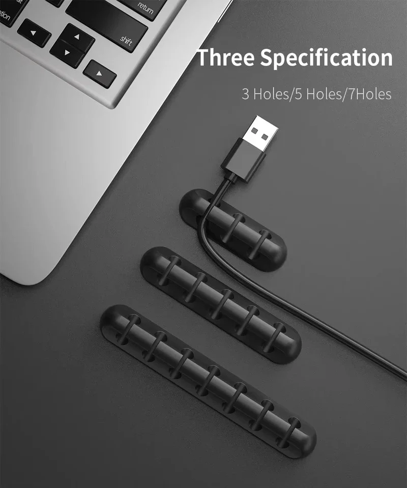 NNBILI Kabelhalter-Clips, Kabel-Organizer, Silikon, USB-Kabelaufwickler, Management-Clips, selbstklebend für Maus, Tastatur, Headset