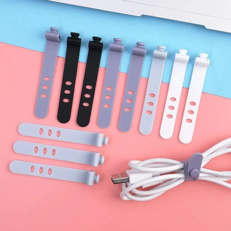 Telefonkabel-Organizer, Kopfhörer-Clip, Ladekabel-Management, 3-Loch-Leitungsaufbewahrungshalter-Clips, Datenleitungs-Spulengurte
