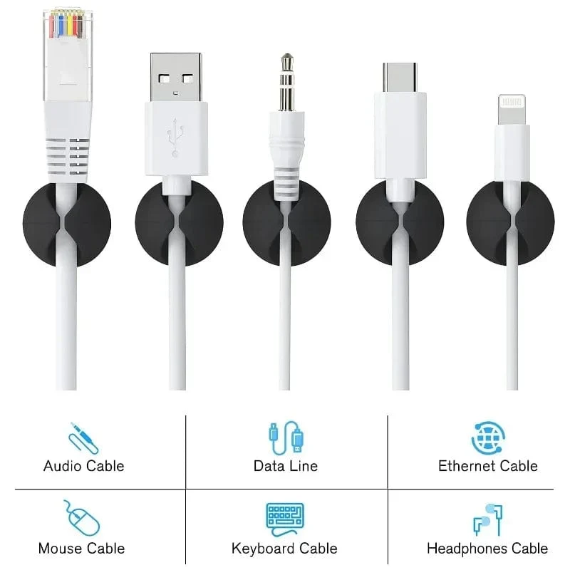 5/50 Stück Mini-Kabelaufwickler, Organizer, USB-Ladekabel-Clips, Schreibtisch-Organizer, Kabelhalter, Protektoren für Zuhause, Büro, Auto