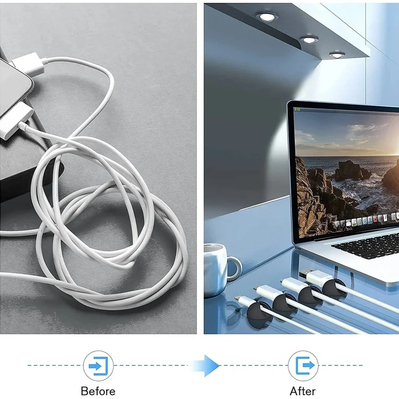 5/50 Stück Mini-Kabelaufwickler, Organizer, USB-Ladekabel-Clips, Schreibtisch-Organizer, Kabelhalter, Protektoren für Zuhause, Büro, Auto