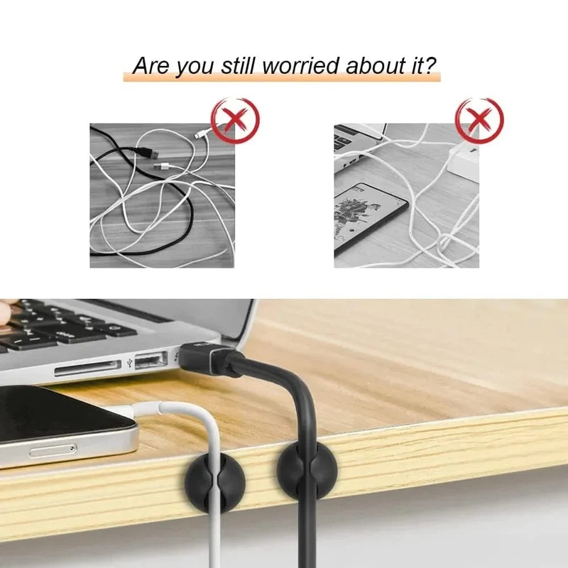 5/50 Stück Mini-Kabelaufwickler, Organizer, USB-Ladekabel-Clips, Schreibtisch-Organizer, Kabelhalter, Protektoren für Zuhause, Büro, Auto
