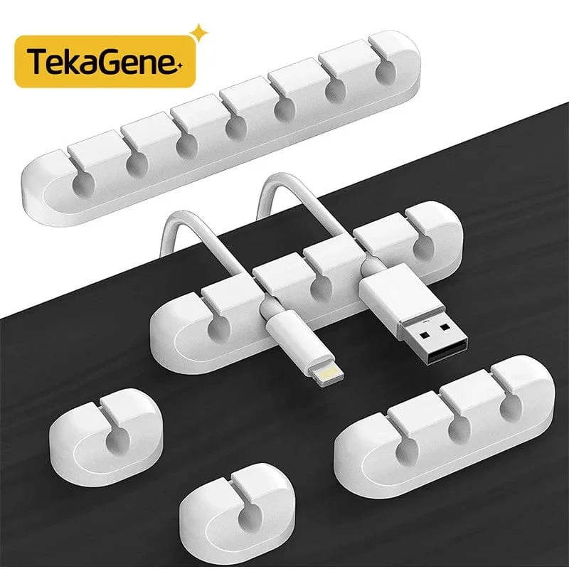 Kabel-Organizer-Management, Kabelhalter, flexibler USB-Kabelwickler, ordentliche Silikon-Clips, Kabel-Organizer-Halter für das Telefon