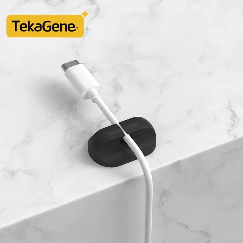 Kabel-Organizer-Management, Kabelhalter, flexibler USB-Kabelwickler, ordentliche Silikon-Clips, Kabel-Organizer-Halter für das Telefon