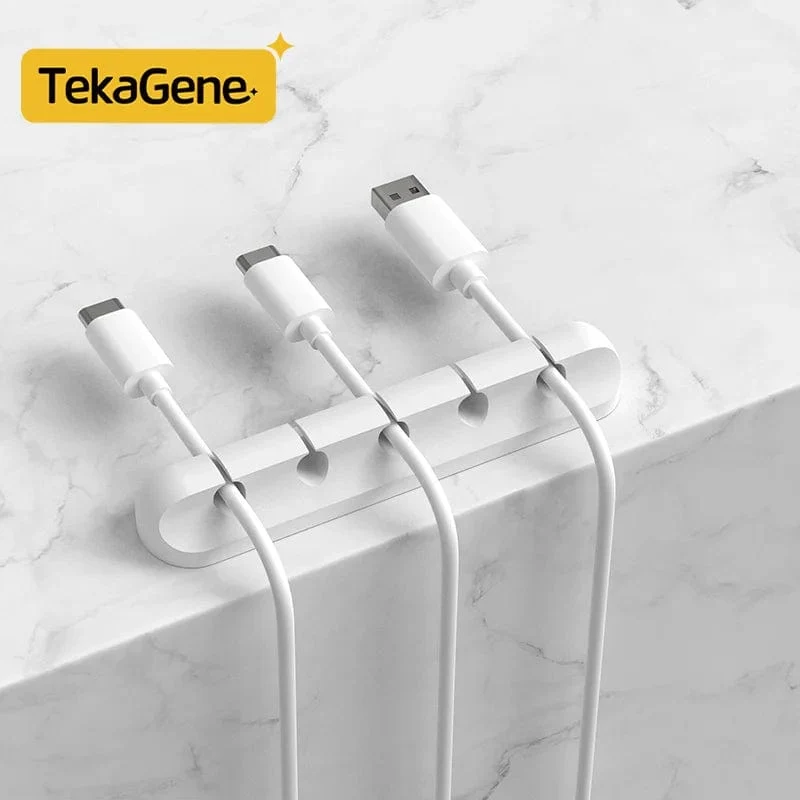 Kabel-Organizer-Management, Kabelhalter, flexibler USB-Kabelwickler, ordentliche Silikon-Clips, Kabel-Organizer-Halter für das Telefon