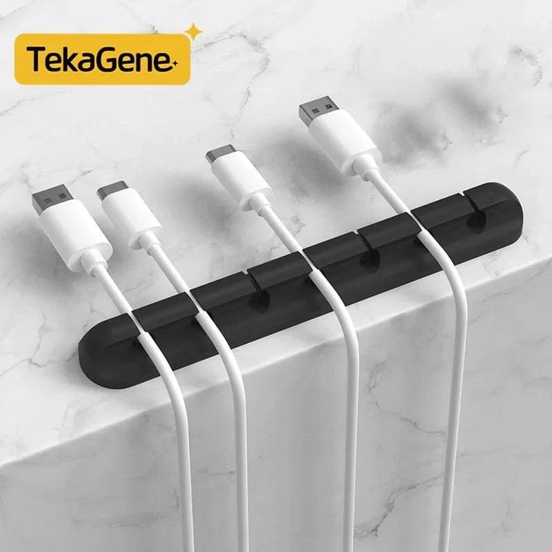 Kabel-Organizer-Management, Kabelhalter, flexibler USB-Kabelwickler, ordentliche Silikon-Clips, Kabel-Organizer-Halter für das Telefon