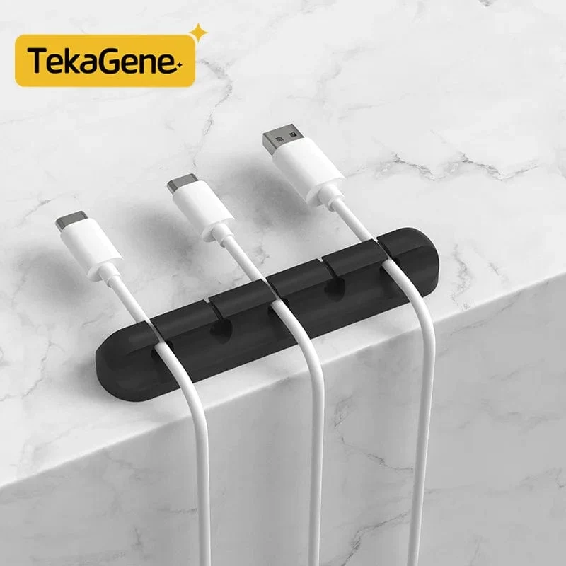 Kabel-Organizer-Management, Kabelhalter, flexibler USB-Kabelwickler, ordentliche Silikon-Clips, Kabel-Organizer-Halter für das Telefon