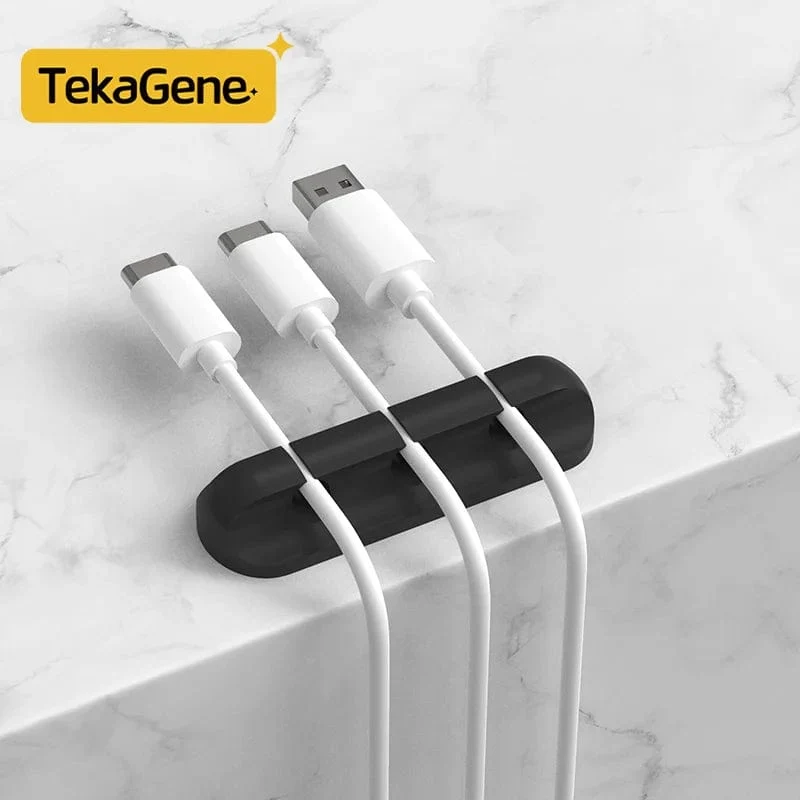Kabel-Organizer-Management, Kabelhalter, flexibler USB-Kabelwickler, ordentliche Silikon-Clips, Kabel-Organizer-Halter für das Telefon