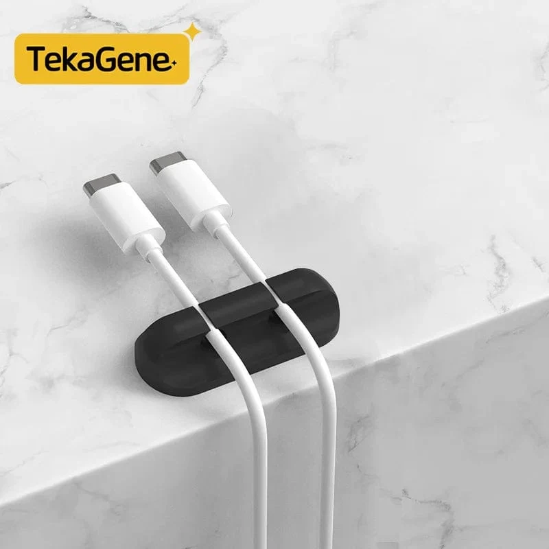 Kabel-Organizer-Management, Kabelhalter, flexibler USB-Kabelwickler, ordentliche Silikon-Clips, Kabel-Organizer-Halter für das Telefon