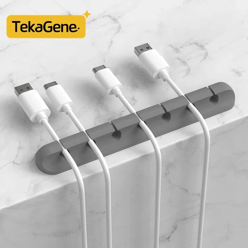 Kabel-Organizer-Management, Kabelhalter, flexibler USB-Kabelwickler, ordentliche Silikon-Clips, Kabel-Organizer-Halter für das Telefon