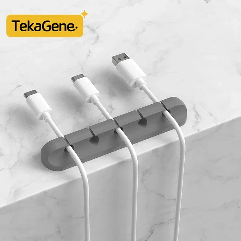Kabel-Organizer-Management, Kabelhalter, flexibler USB-Kabelwickler, ordentliche Silikon-Clips, Kabel-Organizer-Halter für das Telefon