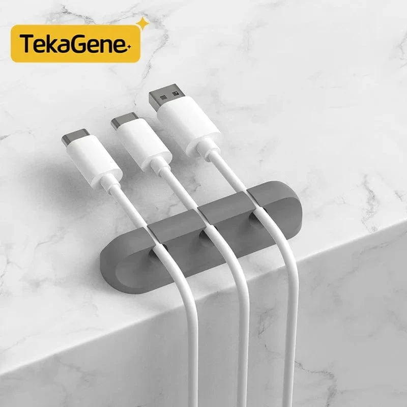 Kabel-Organizer-Management, Kabelhalter, flexibler USB-Kabelwickler, ordentliche Silikon-Clips, Kabel-Organizer-Halter für das Telefon