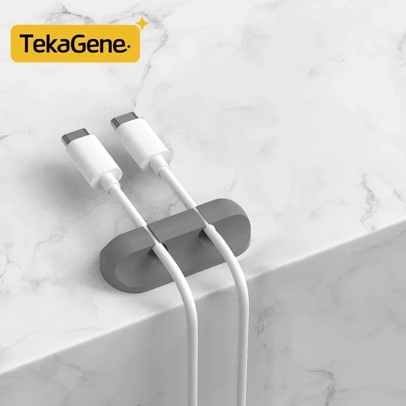 Kabel-Organizer-Management, Kabelhalter, flexibler USB-Kabelwickler, ordentliche Silikon-Clips, Kabel-Organizer-Halter für das Telefon