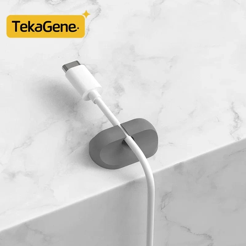 Kabel-Organizer-Management, Kabelhalter, flexibler USB-Kabelwickler, ordentliche Silikon-Clips, Kabel-Organizer-Halter für das Telefon