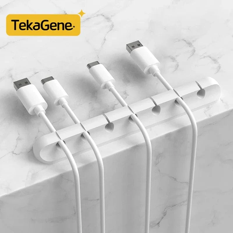 Kabel-Organizer-Management, Kabelhalter, flexibler USB-Kabelwickler, ordentliche Silikon-Clips, Kabel-Organizer-Halter für das Telefon