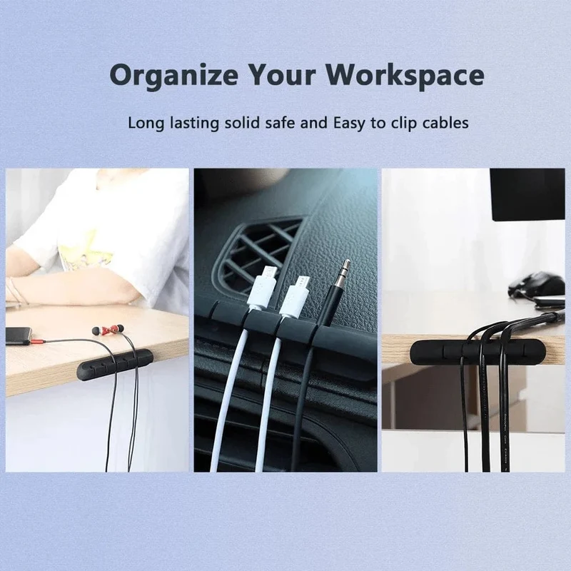 Kabel-Organizer-Management, Kabelhalter, flexibler USB-Kabelwickler, ordentliche Silikon-Clips, Kabel-Organizer-Halter für das Telefon
