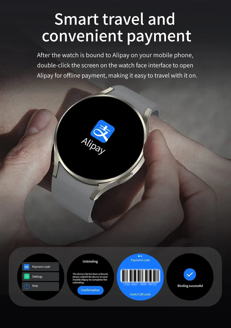 2024 neue Smart Watch 24H Herzfrequenz Gesundheitsmonitor NFC GPS Tracker IP68 Sportuhr Männer Frauen für Galaxy Watch 6 Smartwatches