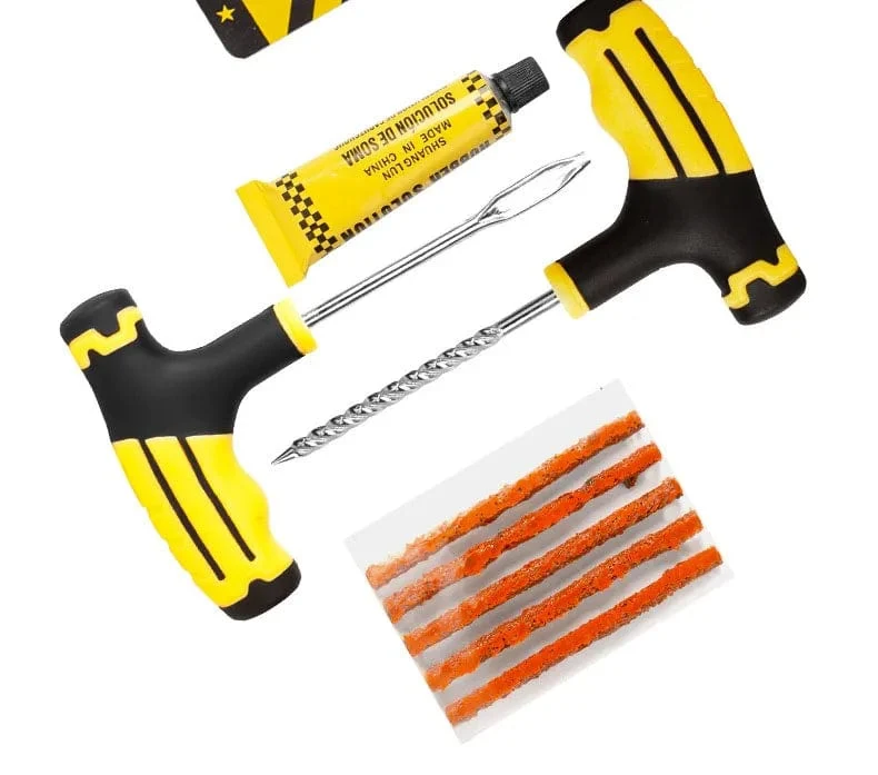 Autoreifen-Einstichstopfen Vakuum-Reifenpass Notfall-Reparaturwerkzeuge Klebestreifen Kleber Schnellreparatur Reifenreparaturset Patch-Werkzeug-Set
