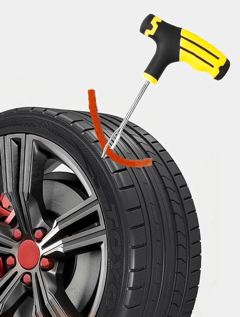 Autoreifen-Einstichstopfen Vakuum-Reifenpass Notfall-Reparaturwerkzeuge Klebestreifen Kleber Schnellreparatur Reifenreparaturset Patch-Werkzeug-Set