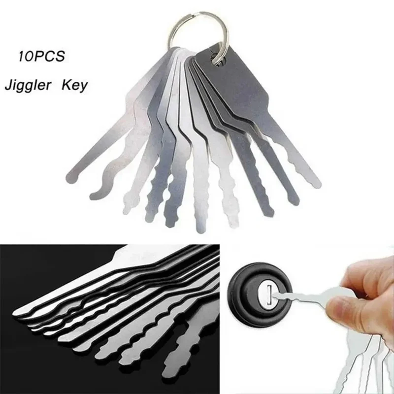 10 Teile/satz Auto Entsperren Tür Öffnen Schlüssel Dual Sided Jiggler Schlüssel Auto Reparatur Werkzeug Edelstahl Reparatur Zubehör