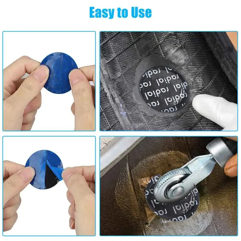 Reifenreparaturflicken, 100 Stück, rund, 45 mm, universelle Schlauchflicken, Reparaturwerkzeug, schnelle Kaltflicken für Auto, Fahrrad, Motorrad