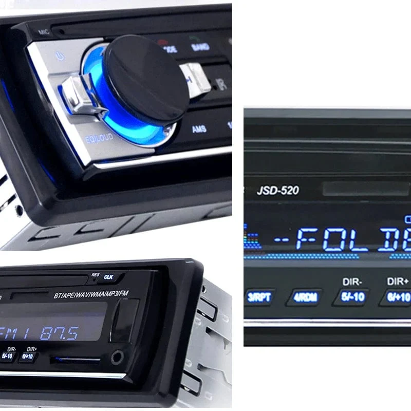 Autoradio 1-Din-Stereo-Player, digitaler Bluetooth-Auto-MP3-Player, 60 W x 4, FM-Radio, Stereo-Audiomusik, USB/SD mit In-Dash-AUX-Eingang