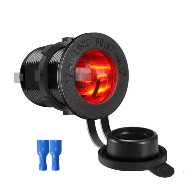 Zigarettenanzünderbuchse für Auto, Marine, Motorrad, ATV, Wohnmobil, Zigarettenanzünderbuchse, Steckdose, Buchse, 12 V, wasserdichter Stecker