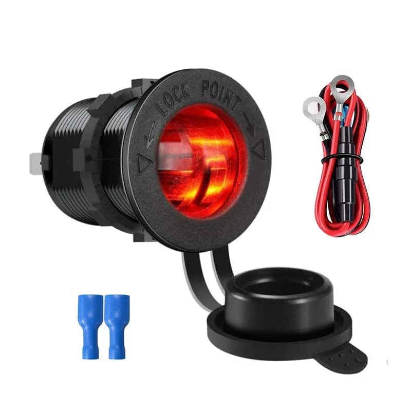 Zigarettenanzünderbuchse für Auto, Marine, Motorrad, ATV, Wohnmobil, Zigarettenanzünderbuchse, Steckdose, Buchse, 12 V, wasserdichter Stecker