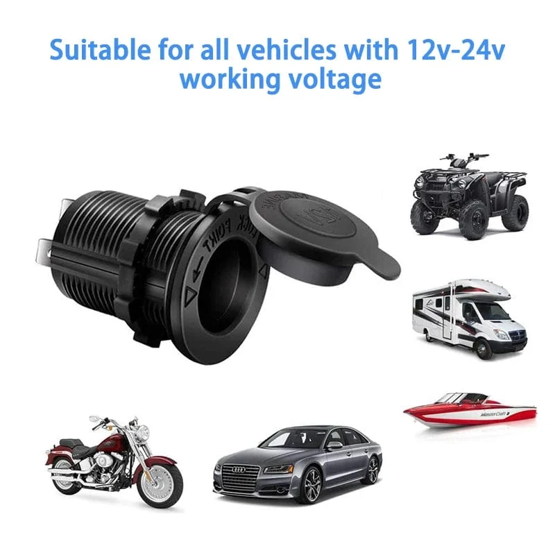Zigarettenanzünderbuchse für Auto, Marine, Motorrad, ATV, Wohnmobil, Zigarettenanzünderbuchse, Steckdose, Buchse, 12 V, wasserdichter Stecker
