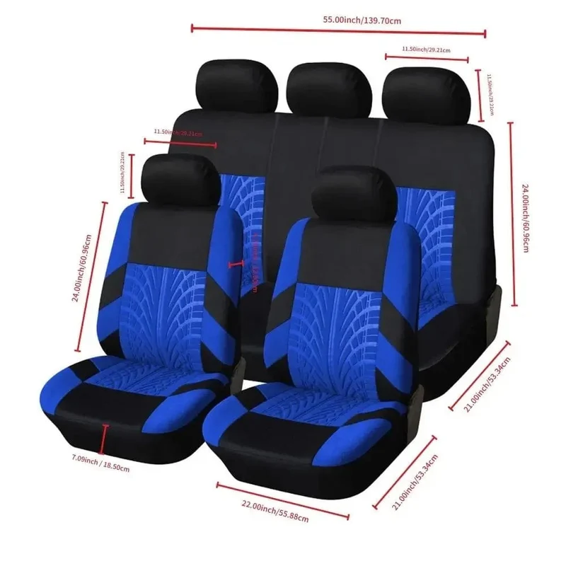 Autositzbezüge, komplettes Set, geteilte vordere und hintere Sitzbank für Autos, universeller Stoff, SUV, Limousine, Van, Auto-Innenbezüge