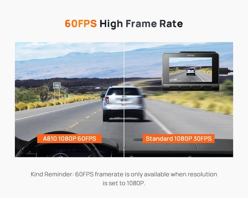 70mai 4K Dash Cam A810 Ultra HD Eingebautes GPS ADAS Automatische Aufzeichnung 150FOV Bewegungserkennung 70mai A810 4G Auto-DVR-Unterstützung Rückfahrkamera