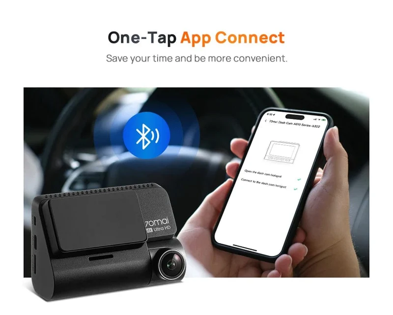 70mai 4K Dash Cam A810 Ultra HD Eingebautes GPS ADAS Automatische Aufzeichnung 150FOV Bewegungserkennung 70mai A810 4G Auto-DVR-Unterstützung Rückfahrkamera