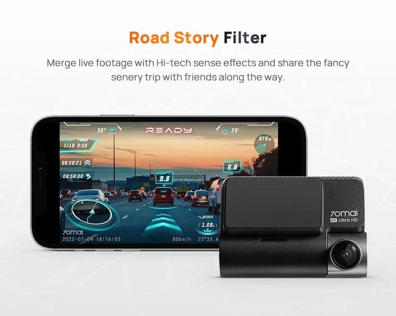 70mai 4K Dash Cam A810 Ultra HD Eingebautes GPS ADAS Automatische Aufzeichnung 150FOV Bewegungserkennung 70mai A810 4G Auto-DVR-Unterstützung Rückfahrkamera