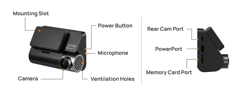 70mai 4K Dash Cam A810 Ultra HD Eingebautes GPS ADAS Automatische Aufzeichnung 150FOV Bewegungserkennung 70mai A810 4G Auto-DVR-Unterstützung Rückfahrkamera