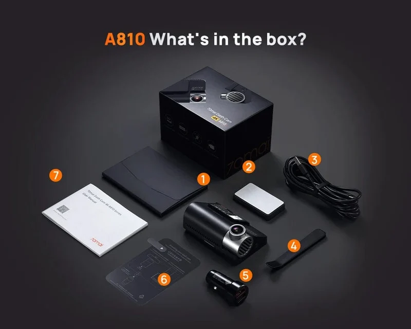 70mai 4K Dash Cam A810 Ultra HD Eingebautes GPS ADAS Automatische Aufzeichnung 150FOV Bewegungserkennung 70mai A810 4G Auto-DVR-Unterstützung Rückfahrkamera