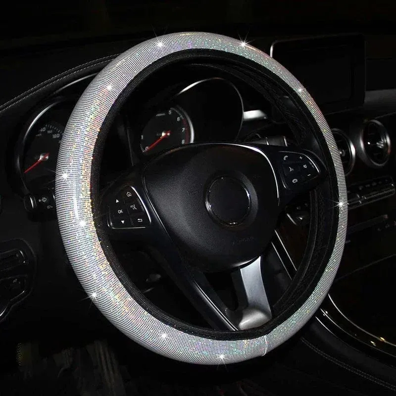 Bling Bling Diamant Strass Auto Lenkradbezug 37/38cm Auto Innenausstattung Damen Hülle Auto Styling Vier Jahreszeiten