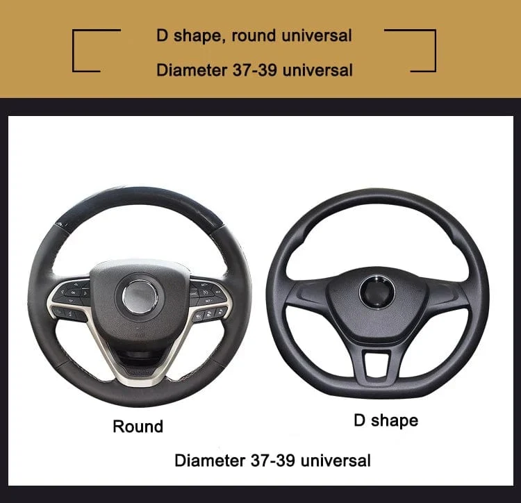 Four Seasons Universal-Lenkradbezug fürs Auto, 37–38 cm, Leder, bestickt, farbig, mit Diamanten besetzt, elastischer Lenkradbezug