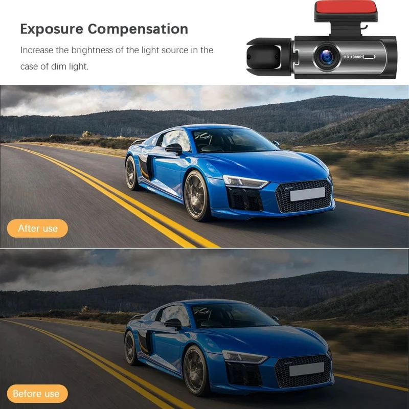 Auto-DVR Weitwinkel 2-Aufnahme High-Definition-Nachtsicht 1080P Fahrrekorder Saugnapf 2-Objektiv Auto Front- und Innenvideo