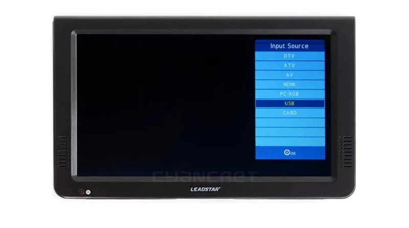LEADSTAR 10 Zoll HD Tragbarer Fernseher DVB-T2 ATSC ISDB-T tdt Digitaler und analoger Mini-Kleinwagenfernseher Unterstützt USB SD MP4 H.265 AC3