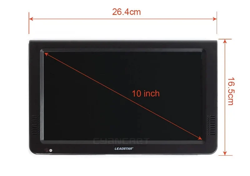 LEADSTAR 10 Zoll HD Tragbarer Fernseher DVB-T2 ATSC ISDB-T tdt Digitaler und analoger Mini-Kleinwagenfernseher Unterstützt USB SD MP4 H.265 AC3