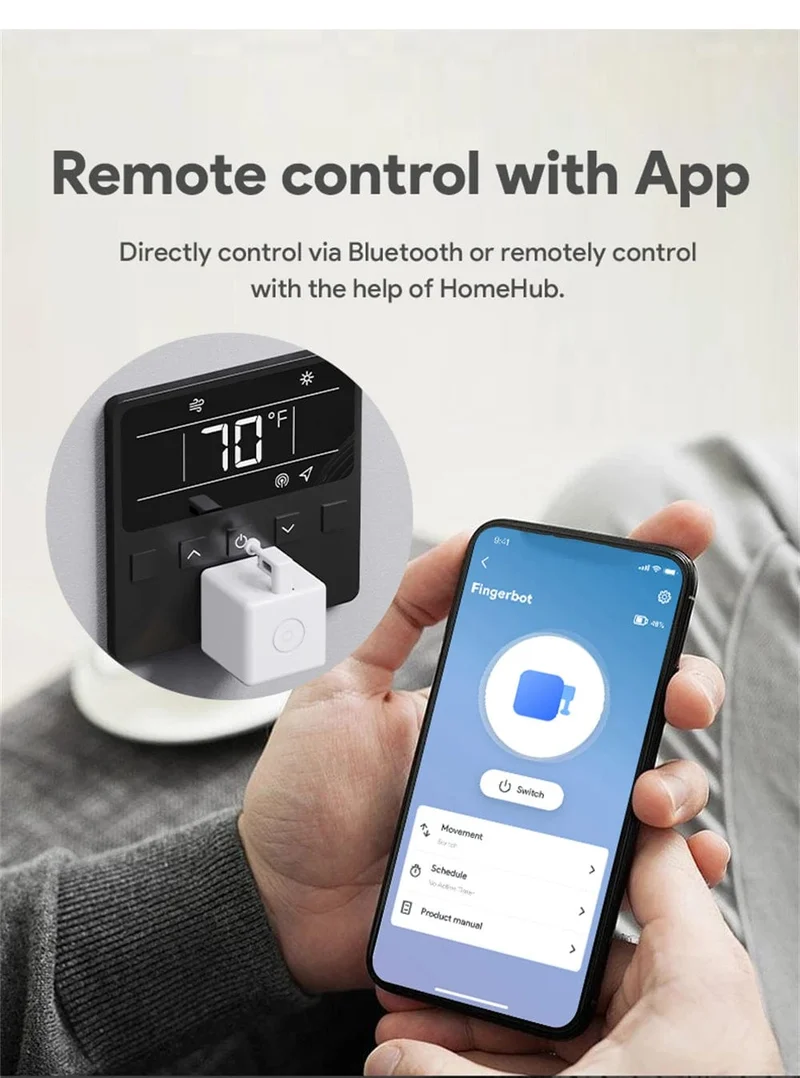 Tuya Zigbee Smart Fingerbot Plus Roboter-Tastendrücker-Schalter-Bot Smart Home Smart Life App Funktioniert mit Alexa Google Assistant