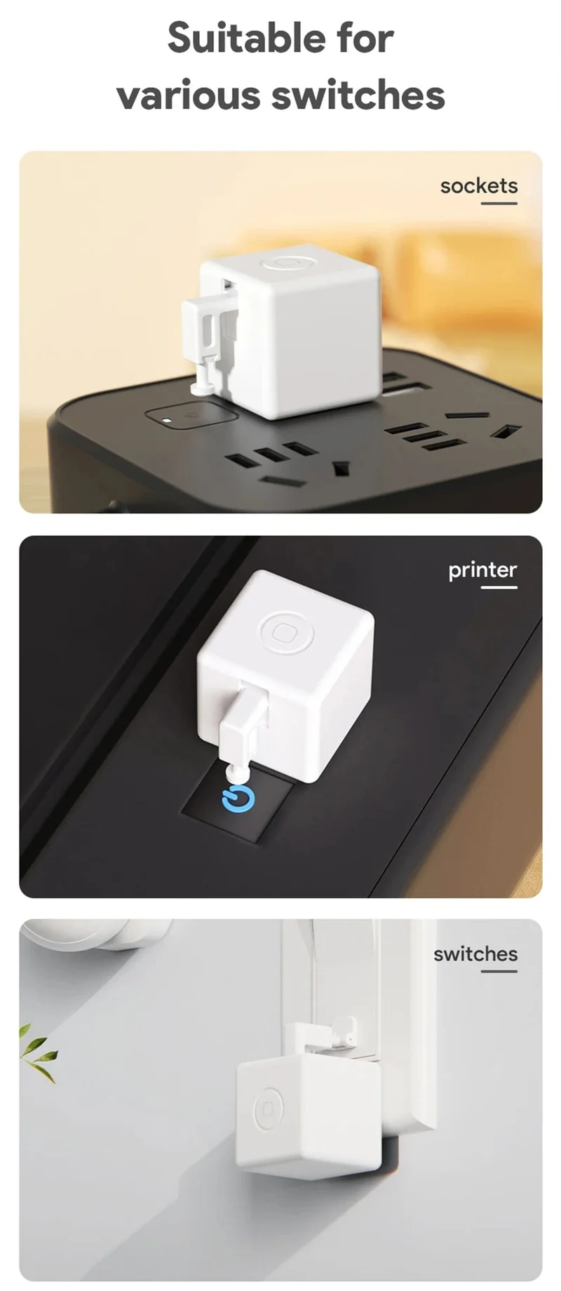 Tuya Zigbee Smart Fingerbot Plus Roboter-Tastendrücker-Schalter-Bot Smart Home Smart Life App Funktioniert mit Alexa Google Assistant