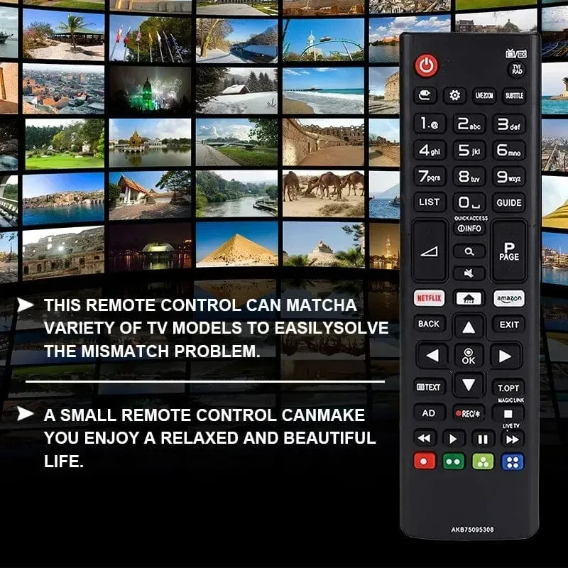 Hochwertige ABS-Fernbedienung AKB75095308 für LG SMART TV 433 MHz
