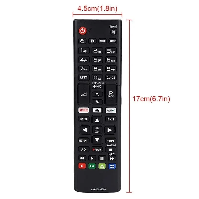 Hochwertige ABS-Fernbedienung AKB75095308 für LG SMART TV 433 MHz
