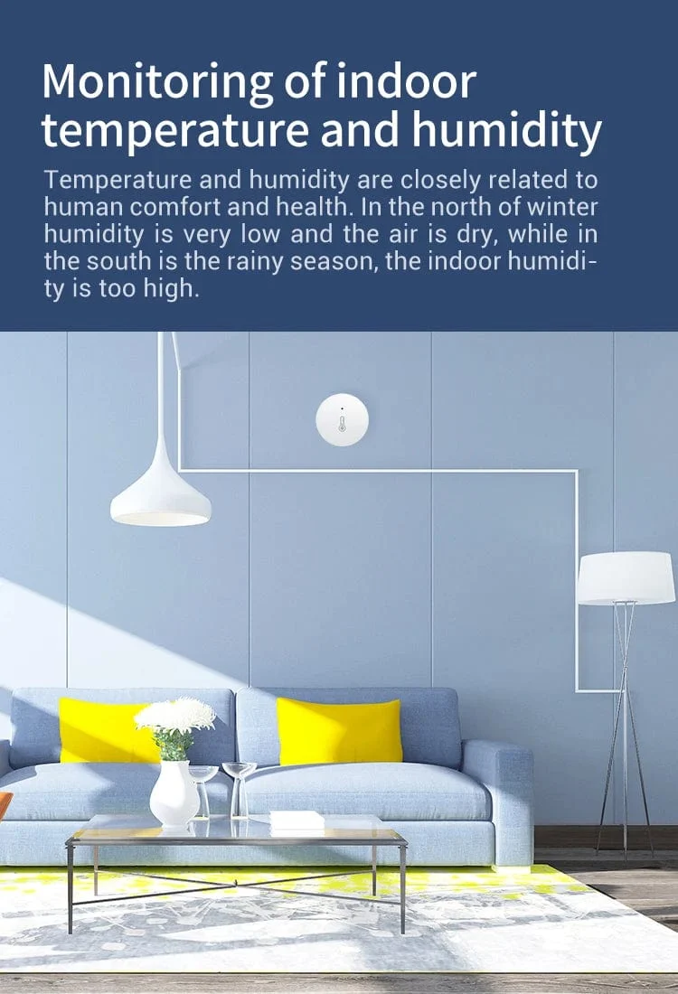Tuya Smart Zigbee Temperatur- und Feuchtigkeitssensor Innenthermometer-Monitor für die Heimarbeit mit Alexa Google Home Assistant