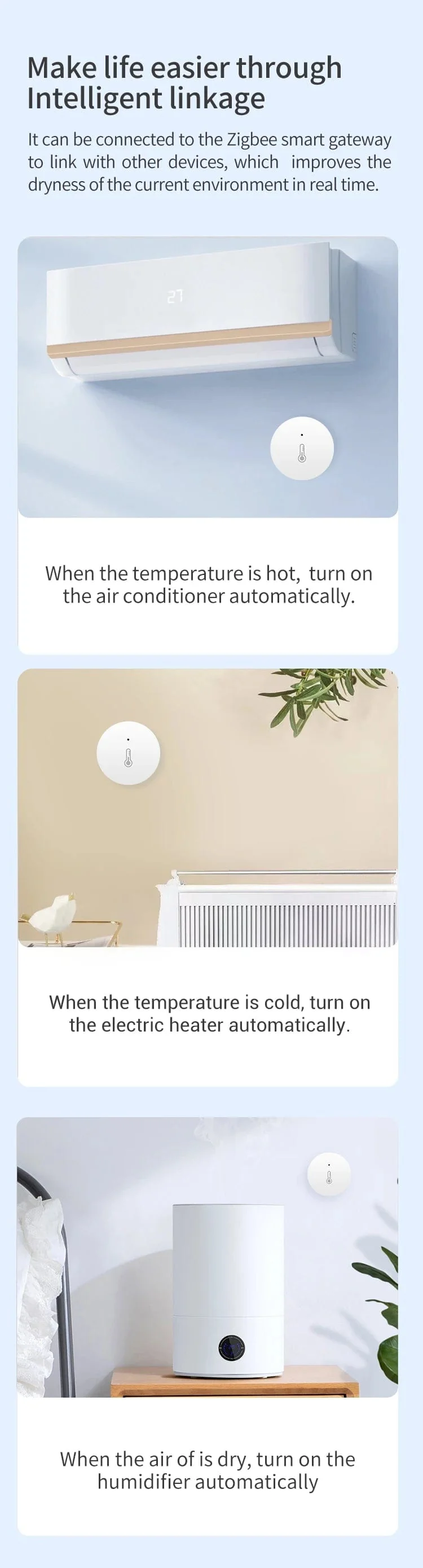 Tuya Smart Zigbee Temperatur- und Feuchtigkeitssensor Innenthermometer-Monitor für die Heimarbeit mit Alexa Google Home Assistant